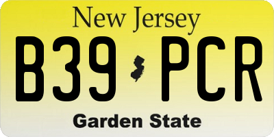 NJ license plate B39PCR