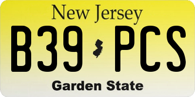 NJ license plate B39PCS