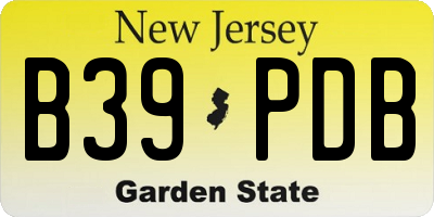 NJ license plate B39PDB