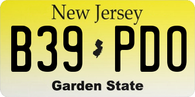 NJ license plate B39PDO