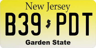 NJ license plate B39PDT