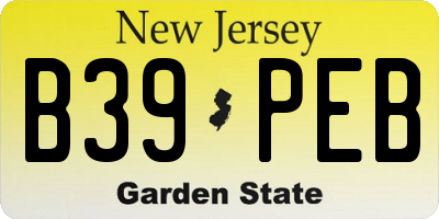 NJ license plate B39PEB