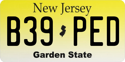 NJ license plate B39PED