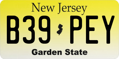 NJ license plate B39PEY