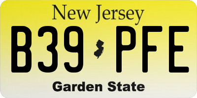 NJ license plate B39PFE