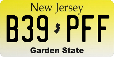 NJ license plate B39PFF