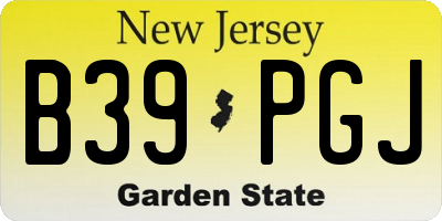 NJ license plate B39PGJ