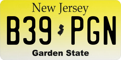 NJ license plate B39PGN