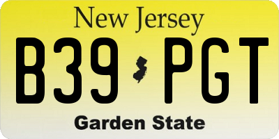 NJ license plate B39PGT