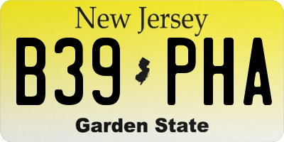NJ license plate B39PHA