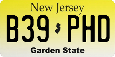 NJ license plate B39PHD