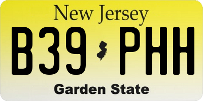NJ license plate B39PHH