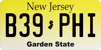 NJ license plate B39PHI