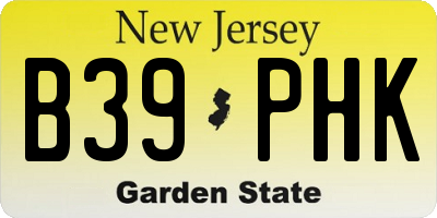 NJ license plate B39PHK