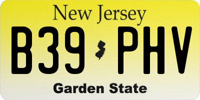 NJ license plate B39PHV