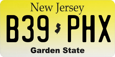 NJ license plate B39PHX
