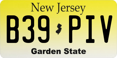 NJ license plate B39PIV