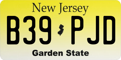 NJ license plate B39PJD