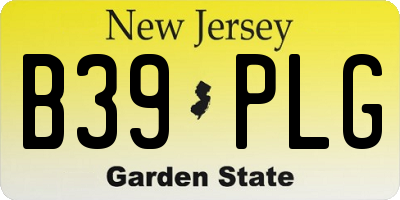 NJ license plate B39PLG