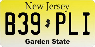 NJ license plate B39PLI