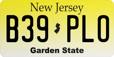 NJ license plate B39PLO