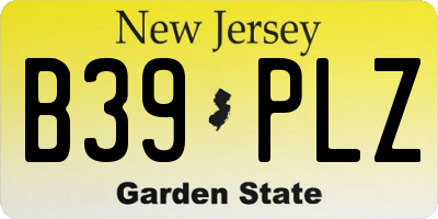 NJ license plate B39PLZ