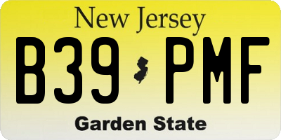 NJ license plate B39PMF
