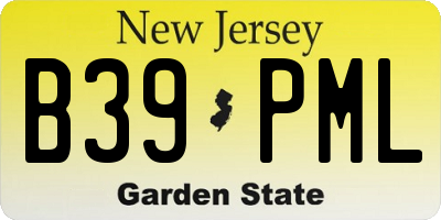 NJ license plate B39PML