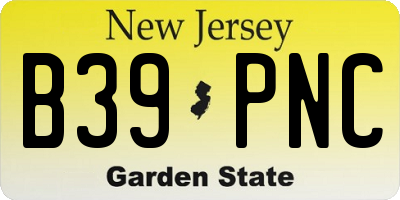 NJ license plate B39PNC