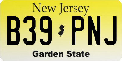 NJ license plate B39PNJ