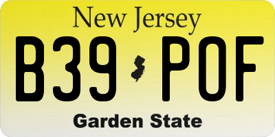 NJ license plate B39POF