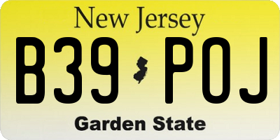 NJ license plate B39POJ
