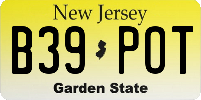 NJ license plate B39POT
