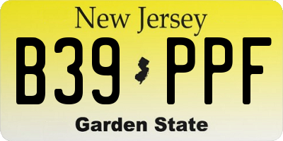 NJ license plate B39PPF
