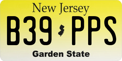 NJ license plate B39PPS