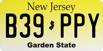 NJ license plate B39PPY
