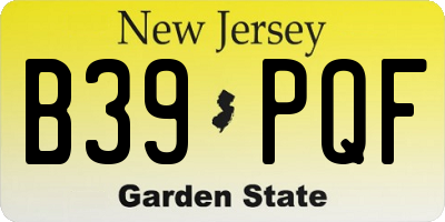 NJ license plate B39PQF