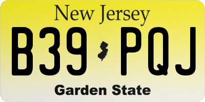 NJ license plate B39PQJ