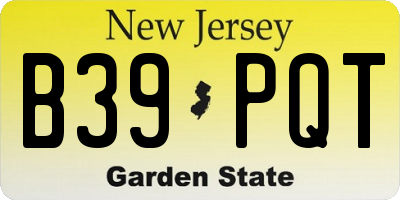 NJ license plate B39PQT
