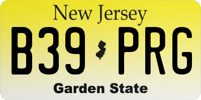 NJ license plate B39PRG