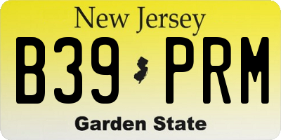 NJ license plate B39PRM