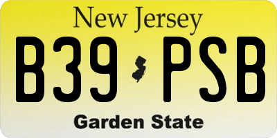 NJ license plate B39PSB