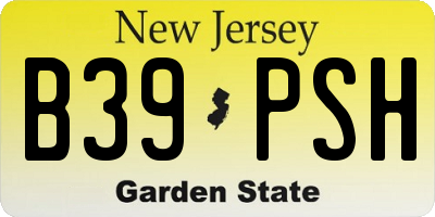 NJ license plate B39PSH