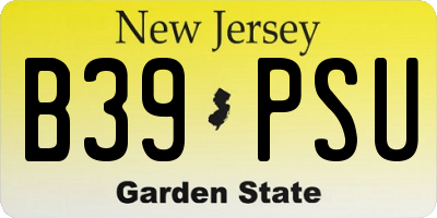 NJ license plate B39PSU