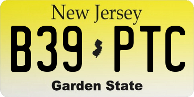 NJ license plate B39PTC