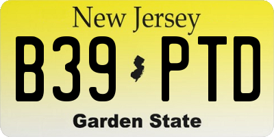 NJ license plate B39PTD