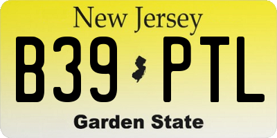 NJ license plate B39PTL