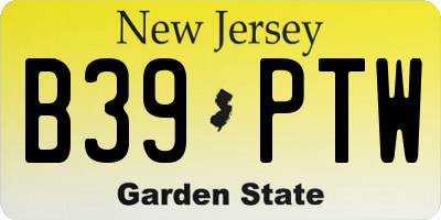 NJ license plate B39PTW