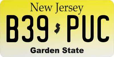 NJ license plate B39PUC
