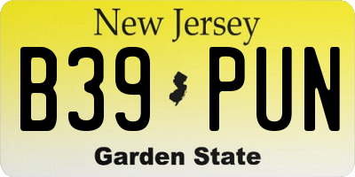 NJ license plate B39PUN